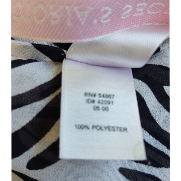 Victoria’s Secret Pink & Black Zebra Print Long Sleeve Pajama Top Sheer Size Med - Picture 11 of 14